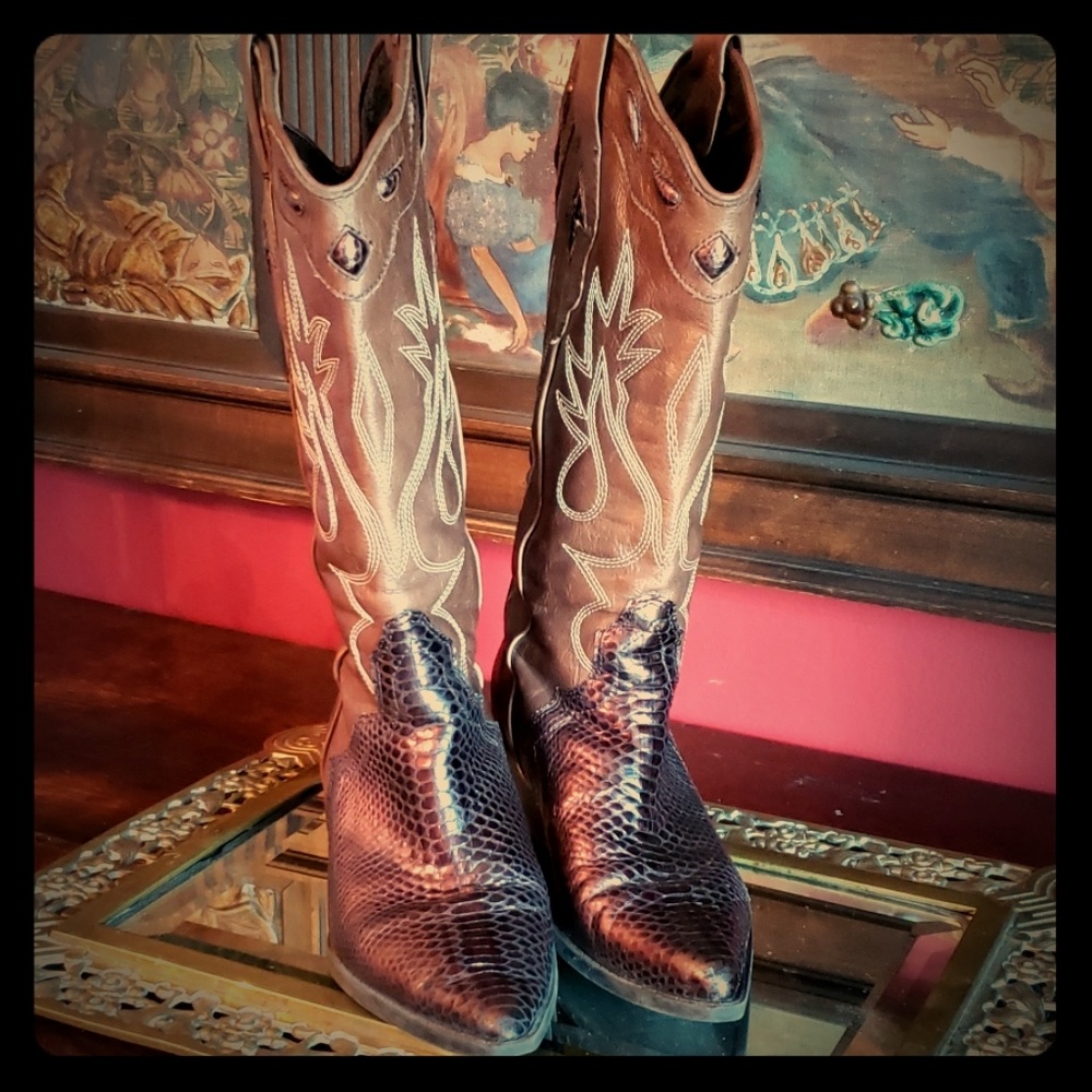 Reba Leather Cowboy Boots "Cory" 6m